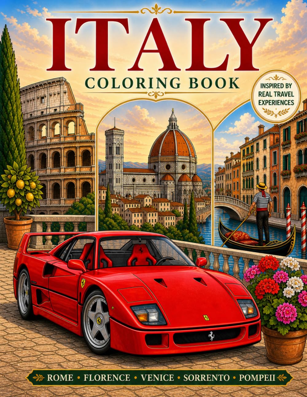 Italy coloring book cover